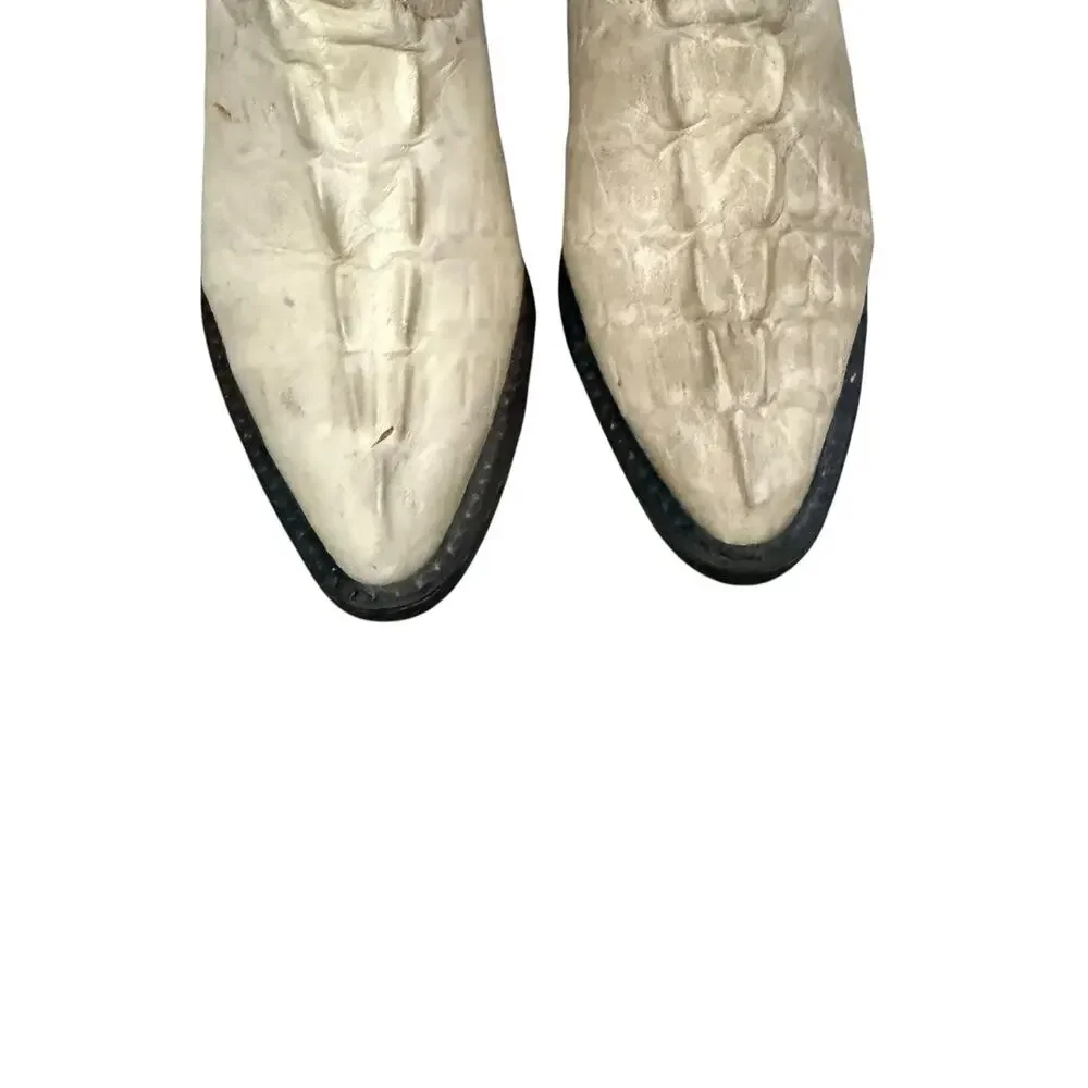 Pastizal Little Boys Size 6.5 Beige Lizzard Embossed Leather Mexico Cowboy Boots